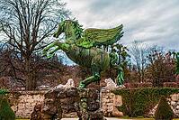 View of the Winged Horse statue in Mirabell Gardens in Salzburg, Austria [IBR125331182]