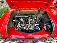 Red Karmann Ghia with open bonnet [IBR125331187]