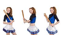 Cheerleader in front of white background [IBR125331204]