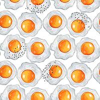 Sunny side up egg seamless pattern [IBR125344256]