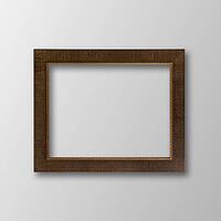 Old Antique Brown Frame With Shadows On White Background. Closeup [IBR125344315]