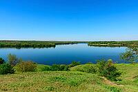 View at the mouth of the Kamenka River near the village of Respublikanets, Kherson region, a spring sunny day [IBR125344326]