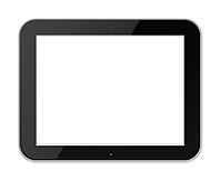 Mobile Tablet PC with Blank Screen Isolated on White Background. Highly Detailed Illustration [IBR125363542]