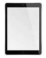 Realistic tablet computer with blank screen isolated on white background. Highly detailed illustration [IBR125363594]