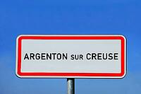 Argenton-sur-Creuse town sign [IBR125363626]