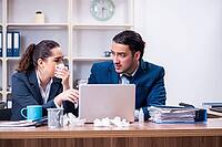 The two employees suffer at work [IBR125382591]