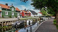Waterfront on the Trosaån river in Trosa - Sweden [IBR125382595]
