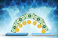 The concept of mobile wallet transfers 3D rendering [IBR125382649]
