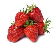 Ripe red strawberry isolated on white background, juicy and tasty berry, close up [IBR125382659]