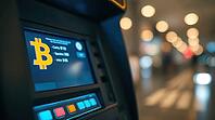 Bitcoin ATM machine for crypto transactions, AI generated [IBR125395935]