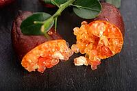 Finger Lime Cut Open with Citrus Caviar on Black Stone Base [IBR125405029]