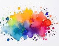 Energetic watercolor artwork featuring vivid multicolor splashes and organic flow for creative background design templates, AI generated [IBR125407394]