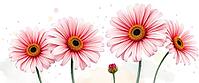 A group of vivid pink daisies against a subtle background, painting floral motif, AI generated [IBR125407424]