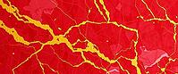 Intense red marble structure with expressive golden lines, marble background, stone motif, AI generated [IBR125407469]