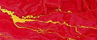 Vivid red marble surface with warm golden veins, marble background, stone motif, AI generated [IBR125407475]