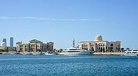 SHARJAH, UAE February 14, 2023: Sharjah port. Sharjah is located on the northern coast of the Persian Gulf on the Arabian Peninsula [IBR125411123]