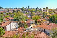 Antalya, Turkey, October 15, 2025. the old center of Antalya, the port of Kaleici in Antalya. Roofs of houses, old bricks. Touristic historic place in Antalya, Turkey. Tourism to European historic sites [IBR125411147]