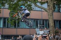 05 September 2026, A mountain biker jumps over spectators during the Red Bull Cerro Abajo event in Stuttgart, Germany [IBR113394904]