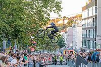 05 September 2026, A rider jumps mid-air during the Red Bull Cerro Abajo urban downhill mountain bike race in Stuttgart, Germany [IBR113394917]
