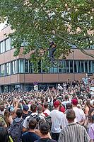 05 September 2026, a mountain bike rider jumps high above spectators at the Red Bull Cerro Abajo urban downhill race in Stuttgart, Germany [IBR113394919]