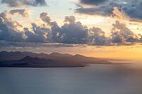 Sea and coast at sunset, Mirador del Porrito viewpoint, Lanzarote, Canary Islands, Spain [IBR125414272]