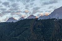 Clouds over the Dachstein massif, morning light on Dachstein summit, Schladming, Styria, Austria [IBR125415356]
