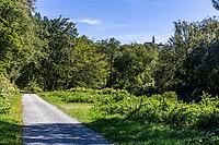 Cycle path, Sulmtalradweg, in the back of Frauenberg Wallfahrtskirche, near Leibnitz, Styria, Austria [IBR125415358]