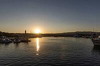 Sunrise over the port of Krk, old town of Krk, island of Krk, Croatia [IBR125415380]