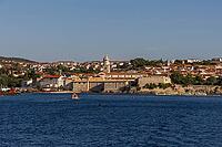 View from the sea of the town of Krk, island of Krk, Croatia [IBR125415393]