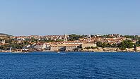 View from the sea of the town of Krk, island of Krk, Croatia [IBR125415408]