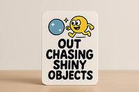 Cartoon character running after a shiny object, representing the concept of distraction by anything that grabs attention, ideal for playful and positive projects, AI generated [IBR125421184]