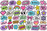 Scrapbook speech bubble elements set, AI generated [IBR125421193]