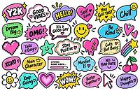 Scrapbook speech bubble elements set, AI generated [IBR125421198]