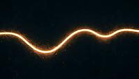Abstract glowing amber infrared absorption spectrum curve with subtle dips on a dark background, no readable labels, spectroscopy data visualization concept, AI generated [IBR125421271]