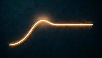 Abstract glowing amber trend line rising to a peak then leveling into a steady glow, dark background, safety surveillance data visualization concept, no readable labels, AI generated [IBR125421273]