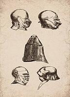 Medieval and Renaissance Helmets and Visors Historical Engraving, Digitally Remastered and Enhanced [IBR125421616]