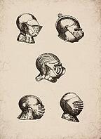 Engraved Medieval and Renaissance Helmets Historical Engraving, Digitally Remastered and Enhanced [IBR125421631]