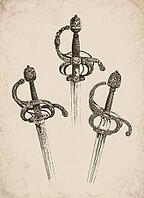 Engraved Historic Ornate Rapiers Historical Engraving, Digitally Remastered and Enhanced [IBR125421647]
