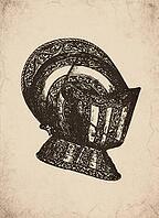 Renaissance Banded Etched Knight Helmet Armor Military History Illustration, Digitally Remastered and Enhanced [IBR125421650]