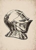 Renaissance Tilting Visor Knight Helmet Armor Military History Illustration, Digitally Remastered and Enhanced [IBR125421654]