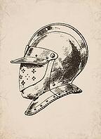 Renaissance Burgonet with Buffe Knight Helmet Armor Military History Illustration, Digitally Remastered and Enhanced [IBR125421661]