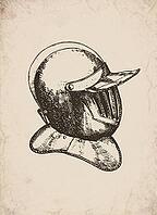 Renaissance Slotted Visor Knight Helmet Armor Military History Illustration, Digitally Remastered and Enhanced [IBR125421663]
