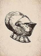Renaissance Smooth Tournament Armet Knight Helmet Armor Military History Illustration, Digitally Remastered and Enhanced [IBR125421664]