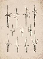 Engraved Historic Ornate Halberds, Polearms, and Spears Historical Engraving, Digitally Remastered and Enhanced [IBR125421688]