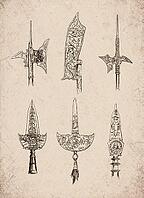 Engraved Historic Ornate Halberds, Polearms, and Spears Historical Engraving, Digitally Remastered and Enhanced [IBR125421691]