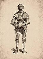 Gothic Full Suit of Armour Medieval Knight Historical Engraving, Digitally Remastered and Enhanced [IBR125421692]