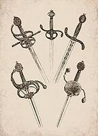 Engraved Historic Ornate Rapiers and Swords Historical Engraving, Digitally Remastered and Enhanced [IBR125421695]