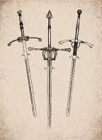 Engraved Historic Flamberge and Longswords Historical Engraving, Digitally Remastered and Enhanced [IBR125421697]