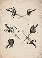 Engraved Historic Ornate Cup-Hilt Rapiers and Swords Historical Engraving, Digitally Remastered and Enhanced [IBR125421701]