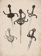 Engraved Historic Ornate Rapiers and Hilts Historical Engraving, Digitally Remastered and Enhanced [IBR125421703]